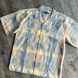 Monologue by Montique shirt short sleeve button up casual size 2XL athleisure